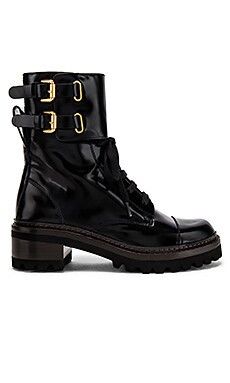 See By Chloe Mallory Biker Ankle Boot in Black from Revolve.com | Revolve Clothing (Global)