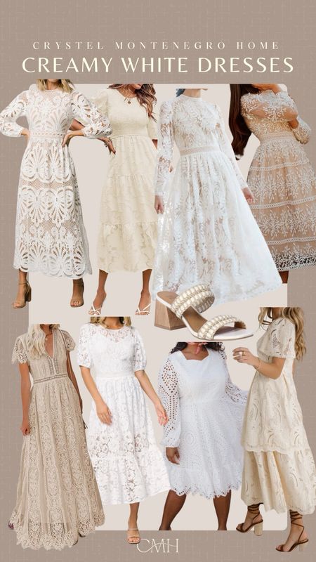 White Dress. Lace. Layered. Dreamy white dresses.

#LTKparties #LTKwedding #LTKbeauty
