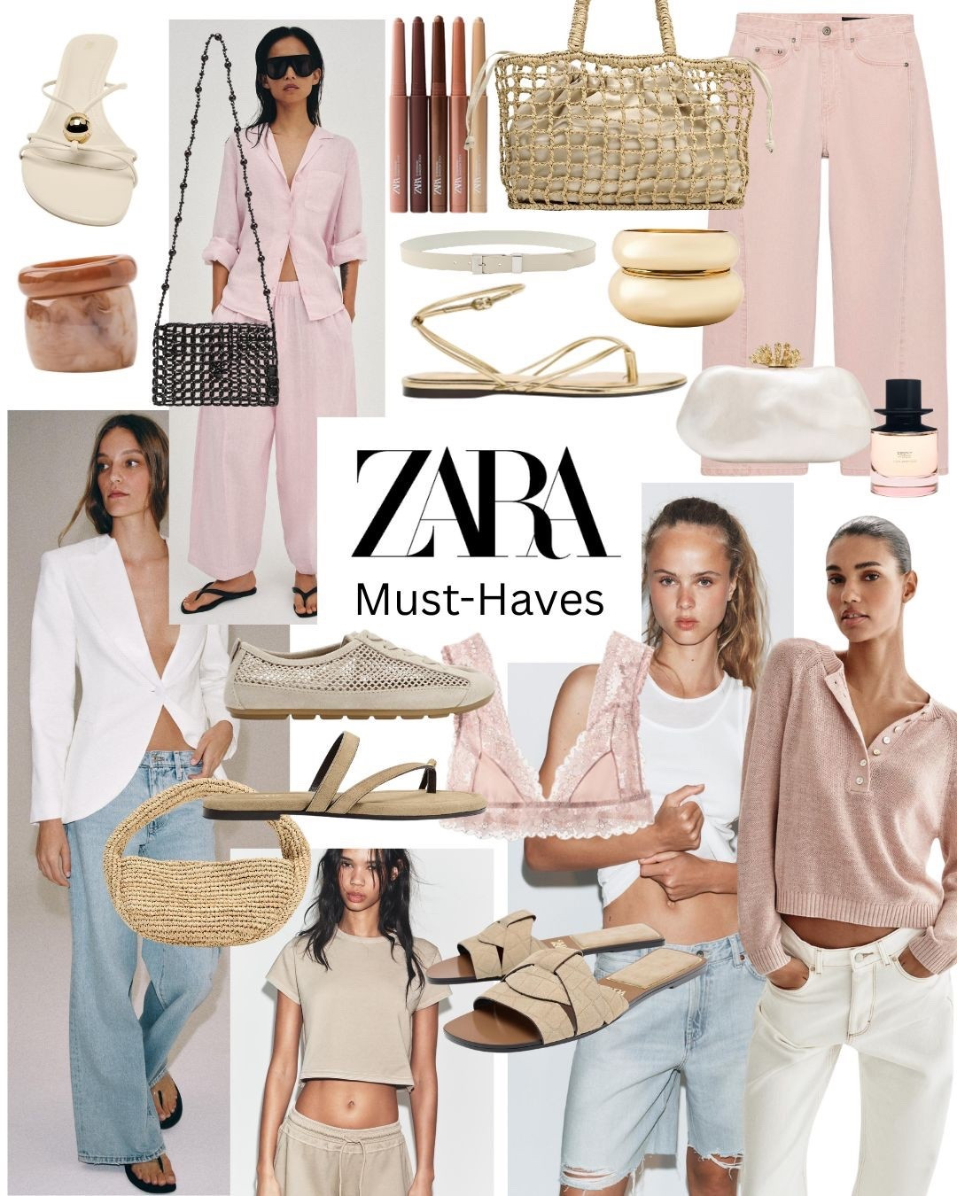 Zara Must-Haves

Pink jeans pink jumper pink linen co-ord set raffia mini bag mid waist blue jeans resin bangle bracelet suede taupe beige sandals 

#LTKuk #LTKspring #LTKsummer