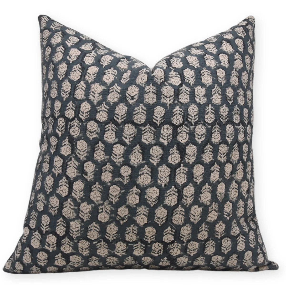 Fabdivine Elegant Floral Hand Block Print Cushion Handmade Rustic Cotton Pillow Cover- Tulsi Buti | Wayfair North America
