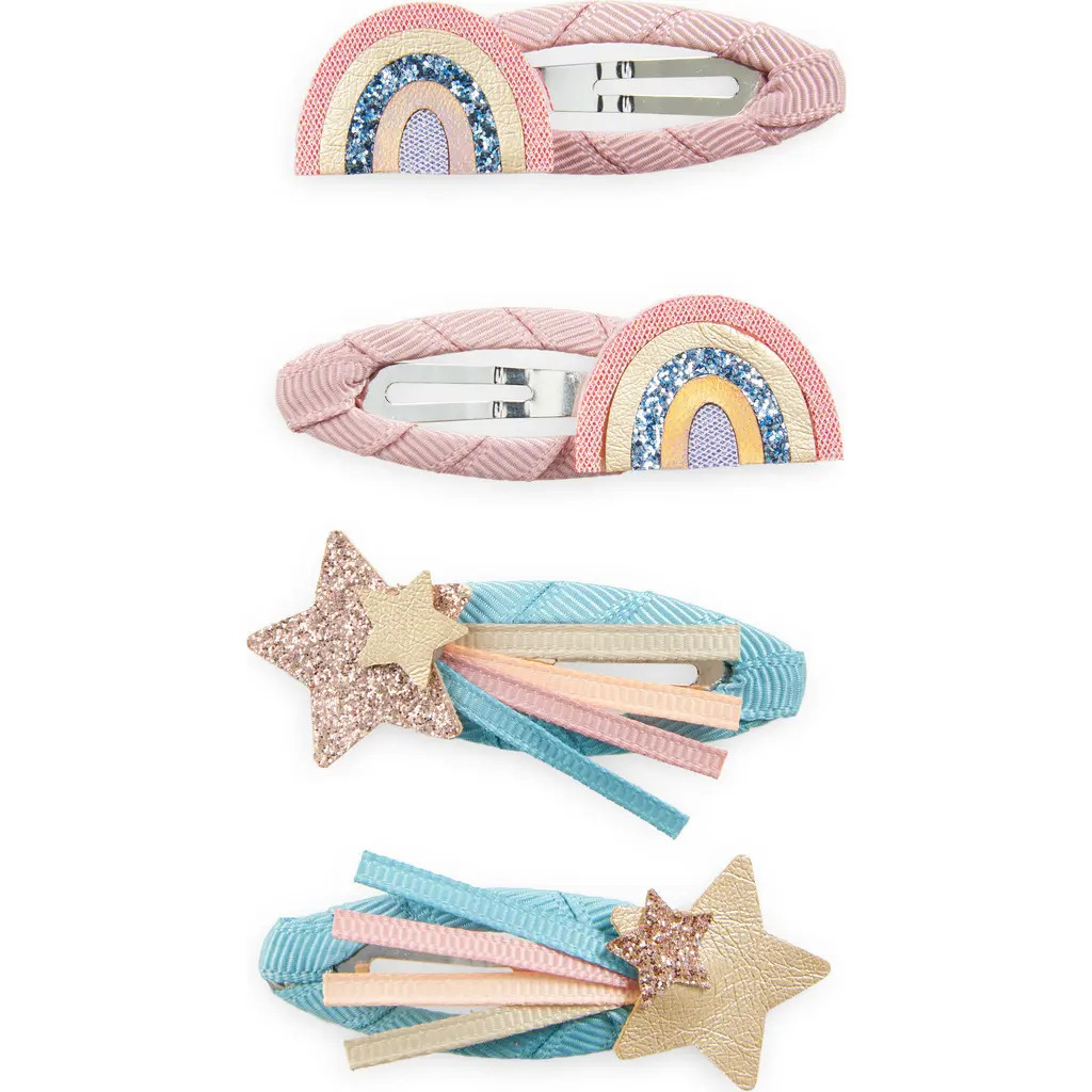 Mimi & Lula Kids' Assorted 4-Pack Over the Rainbow Mini Hair Clips in Pink at Nordstrom | Nordstrom