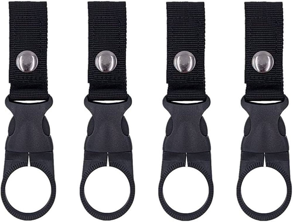 4PCS Bottle Buckle Clip Hanging Buckle Portable Water Bottle Ring Holder Keychain Mineral Water Bottle Clip for Backpack Belt Nylon Webbing Strap for Outdoor Tactical Camping Hiking | Amazon (US)