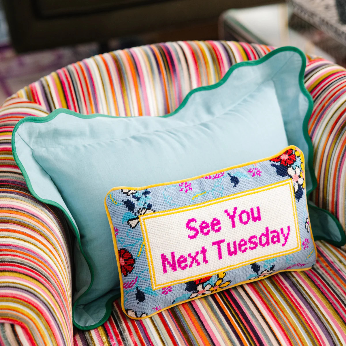 Furbish Studio - Next Tuesday Needlepoint Pillow | Furbish Studio