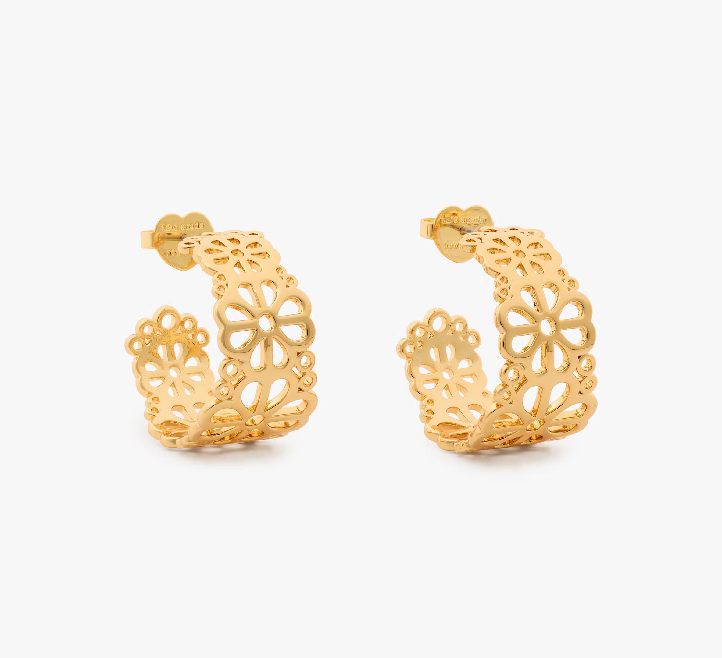 Kate Spade Flower Lace Hoops, Gold | Kate Spade (US)