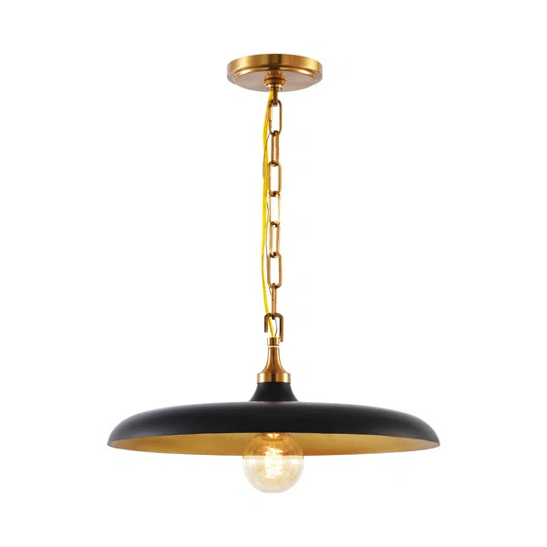Julyn Farmhouse Pendant Light,17" Dome Black Large Industrial Hanging Light for Kitchen Island | Wayfair North America