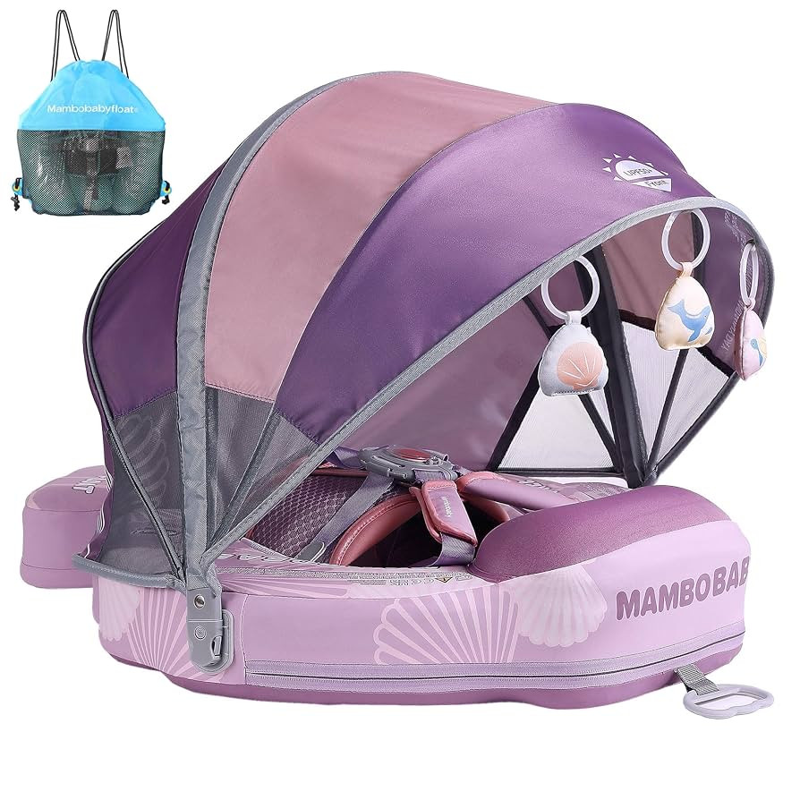 Mambobaby Float Add Tail Baby Swim Float with Canopy Solid Pool Infant Swim Trainer Swimming Trai... | Amazon (US)