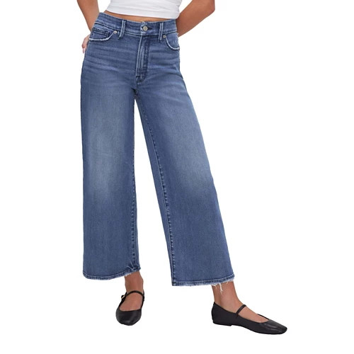 Women's GOOD AMERICAN Good Waist Loose Fit Wide Leg Jeans | Scheels