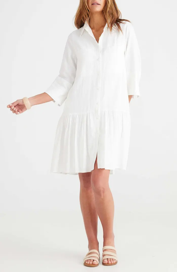 Stasia Linen Blend Shirtdress | Nordstrom