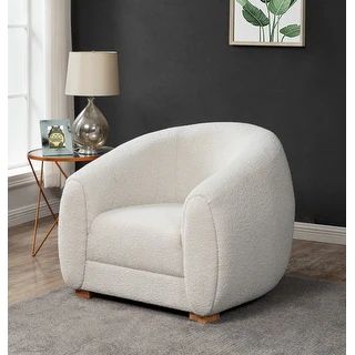 SAFAVIEH Couture Emiliana Boucle Accent Chair - 44.9" W x 39.2" L x 31.9" H - 44.9" W x 39.2" L x... | Bed Bath & Beyond
