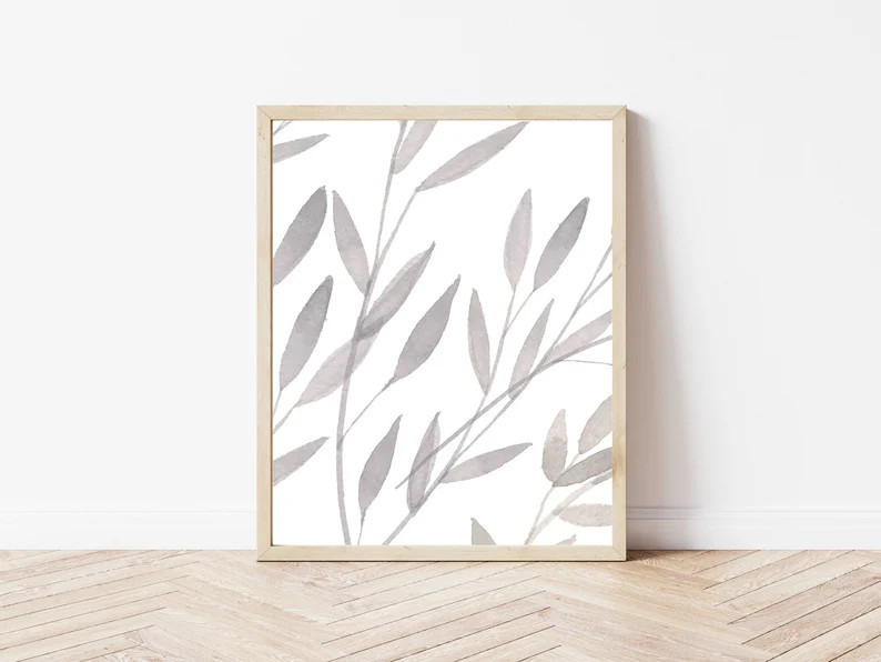 Greenery Printable, Botanical Print, Watercolor Wall Art, Minimalist Printable, Simple Wall Art, ... | Etsy (US)