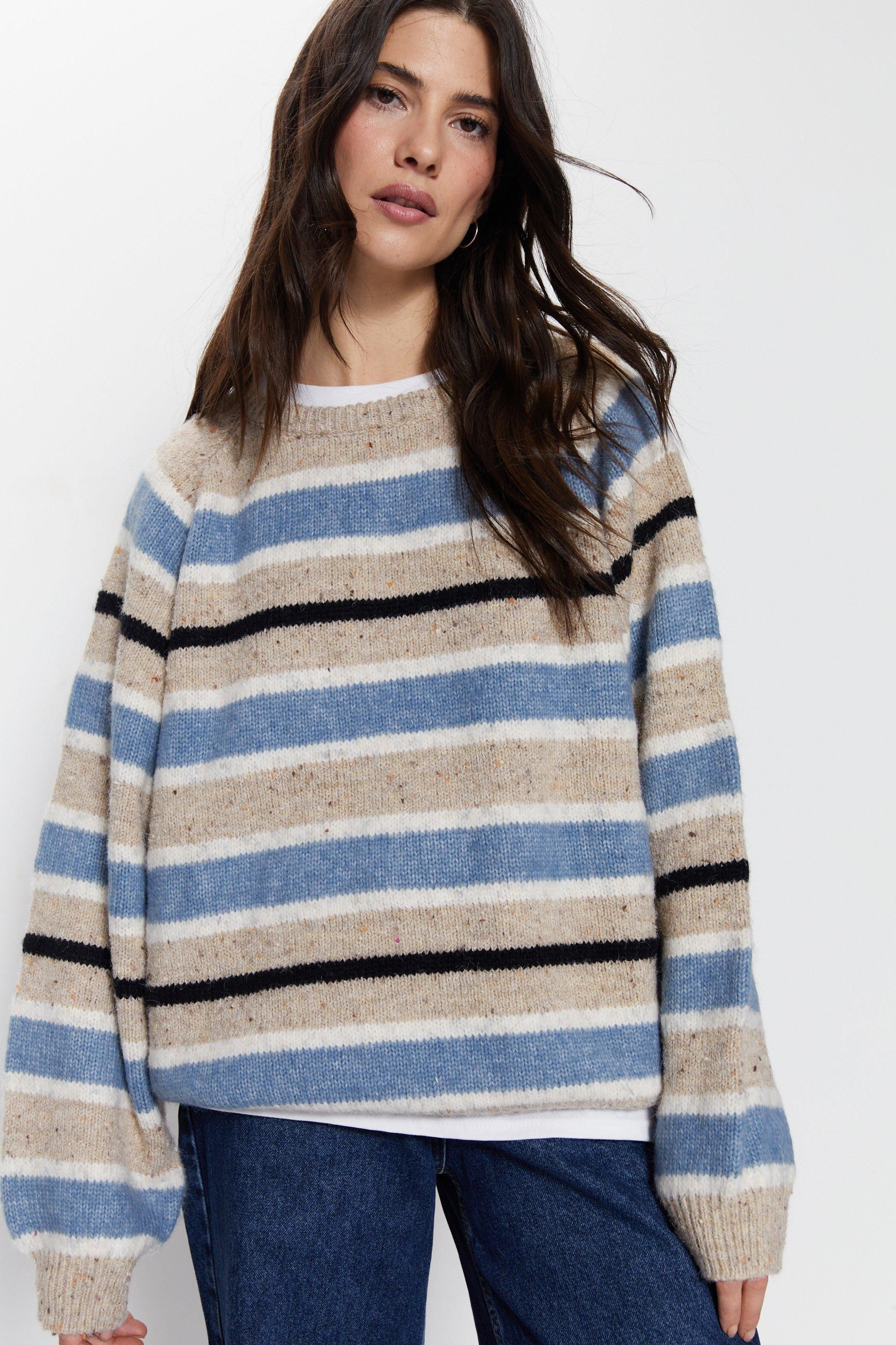 Stripe Crew Neck Sweater | Warehouse UK & IE