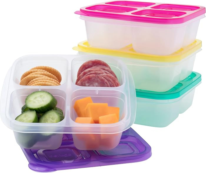 Meal Prep, Food Storage, Portion Control, Stackable, Microwave, Freezer & Dishwasher-Safe (Bright... | Amazon (US)