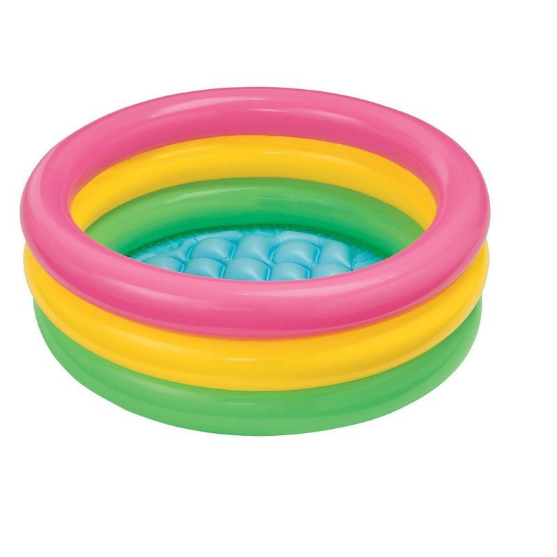 Intex 58924EP 34in x 10in Sunset Glow Soft Inflatable Baby Swimming Pool | Target
