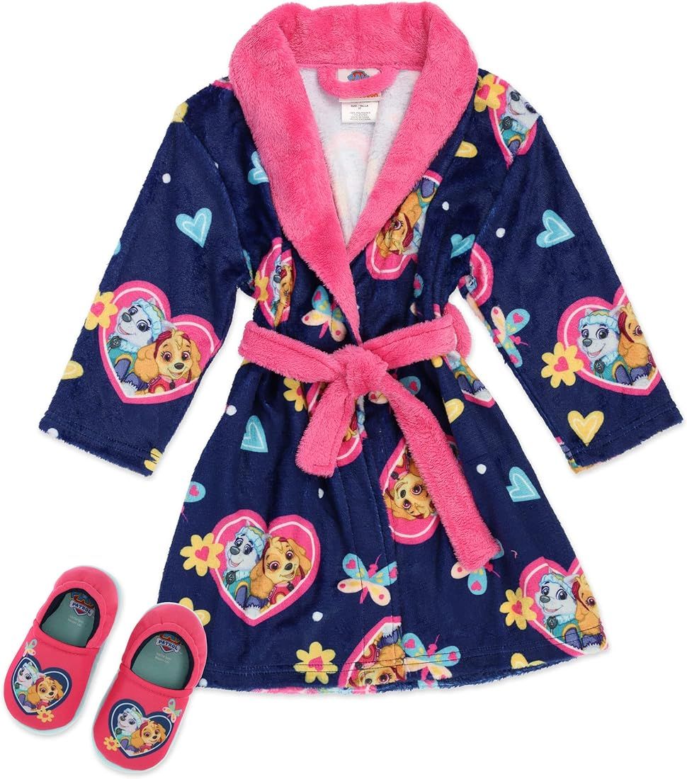Paw Patrol Toddler Robe Pajama Set with Slippers,Girls and Boys Robe PJ with Slippers, Toddler 2T... | Amazon (US)