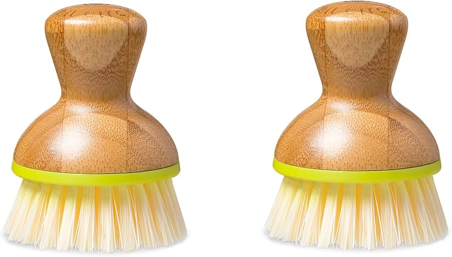 Full Circle Bubble Up Bamboo Dish Brushes – Ergonomic Palm Scrubbers with Handle for Kitchen Cleaning, Hand Washable Green Brushes, Green, Pack of 2 | Amazon (CA)