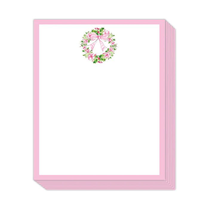 Pink Floral Holly Wreath Stack Pad | Rosanne Beck Collections