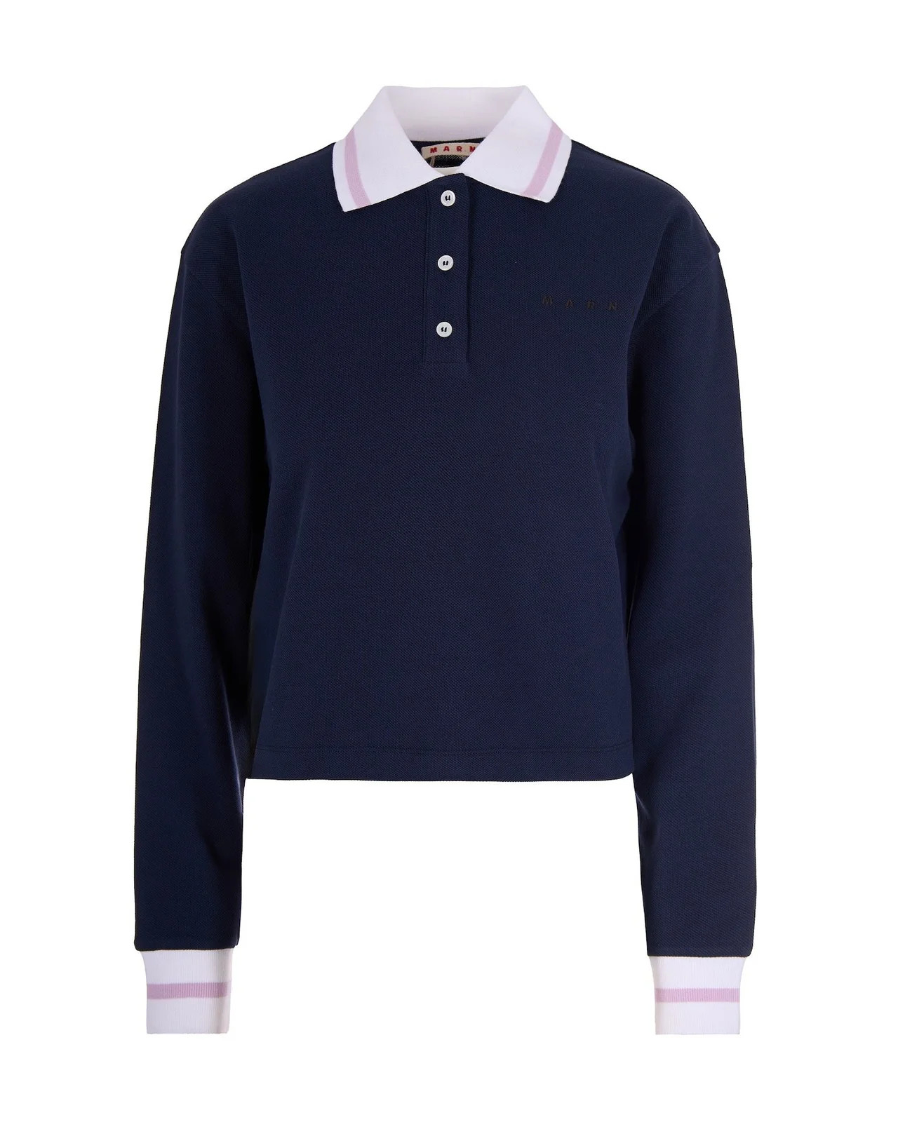 Marni Logo Embroidered Striped-Trim Polo Shirt | Cettire Global