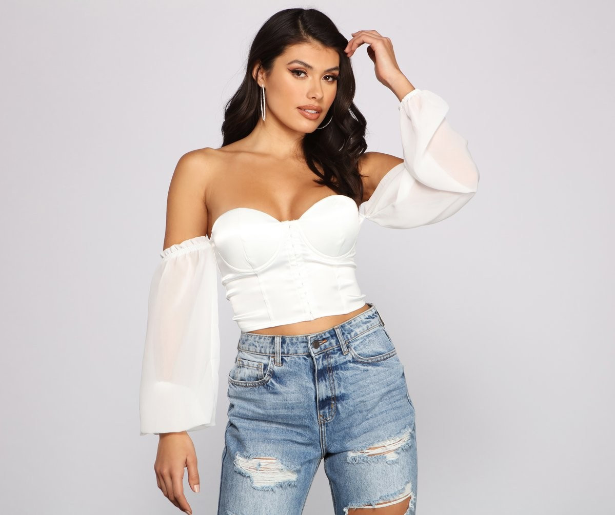 Satin Beauty Cropped Bustier | Windsor Stores