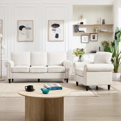2-Piece Living Room Set Upholstered Sofa With Armchair | Wayfair North America
