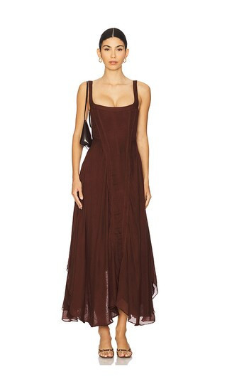Understated Leather Honey Moon Dress in Chocolate. - size S | Revolve Clothing (Global)