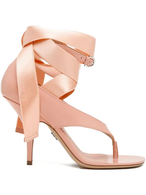 Ferragamo 95mm ribbon-detail Sandals | Pink | FARFETCH | Farfetch Global
