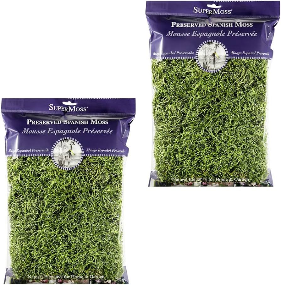 Super Moss 26912 Spanish Moss Preserved, Grass, 8oz (200 Cubic inch) (2) | Amazon (US)