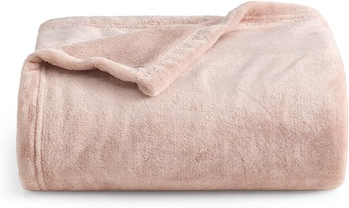 Bedsure Fleece Blanket Throw Blanket - Dusty Pink Rose Gold Blush Lightweight Blanket for Sofa, C... | Amazon (US)