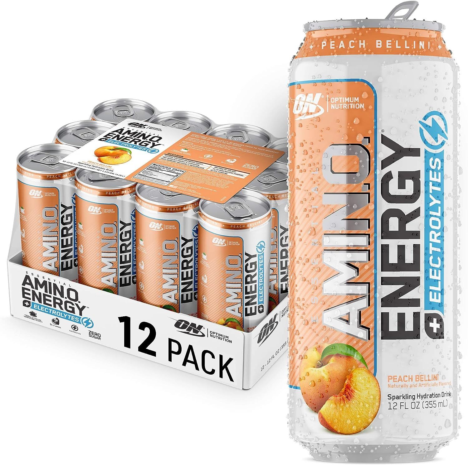 Optimum Nutrition Amino Energy + Electrolytes Fitness & Energy Drink - Sugar Free, Sparkling Hydr... | Amazon (US)