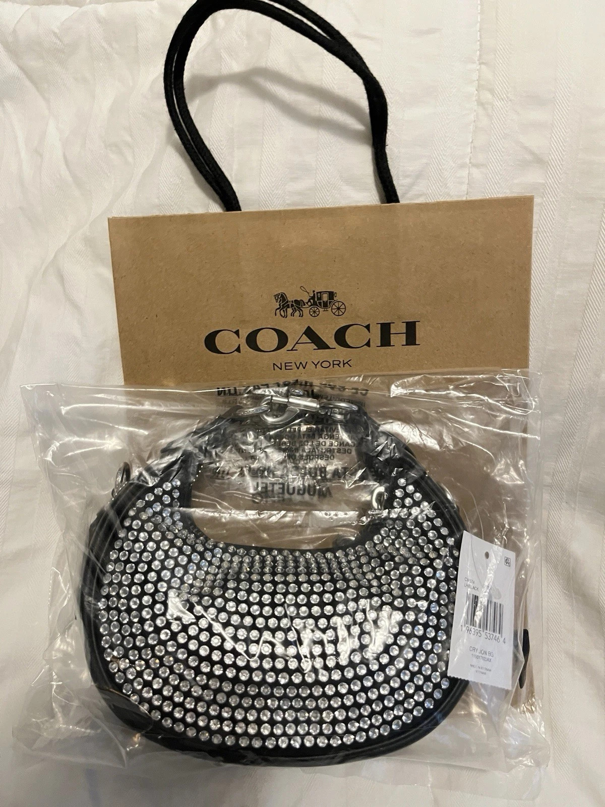 COACH Jonie Crossbody Bag With Crystal - Black - CW574-NWT | eBay US