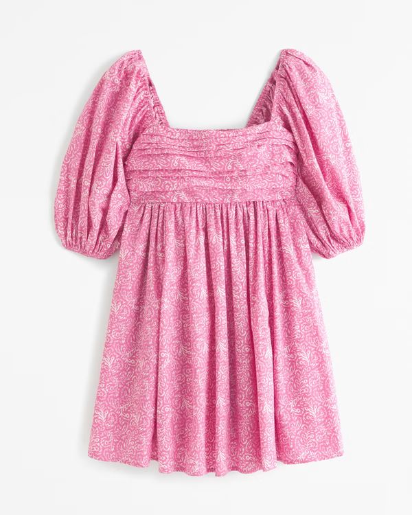 Women's Emerson Poplin Puff Sleeve Mini Dress | Women's Clearance | Abercrombie.com | Abercrombie & Fitch (US)