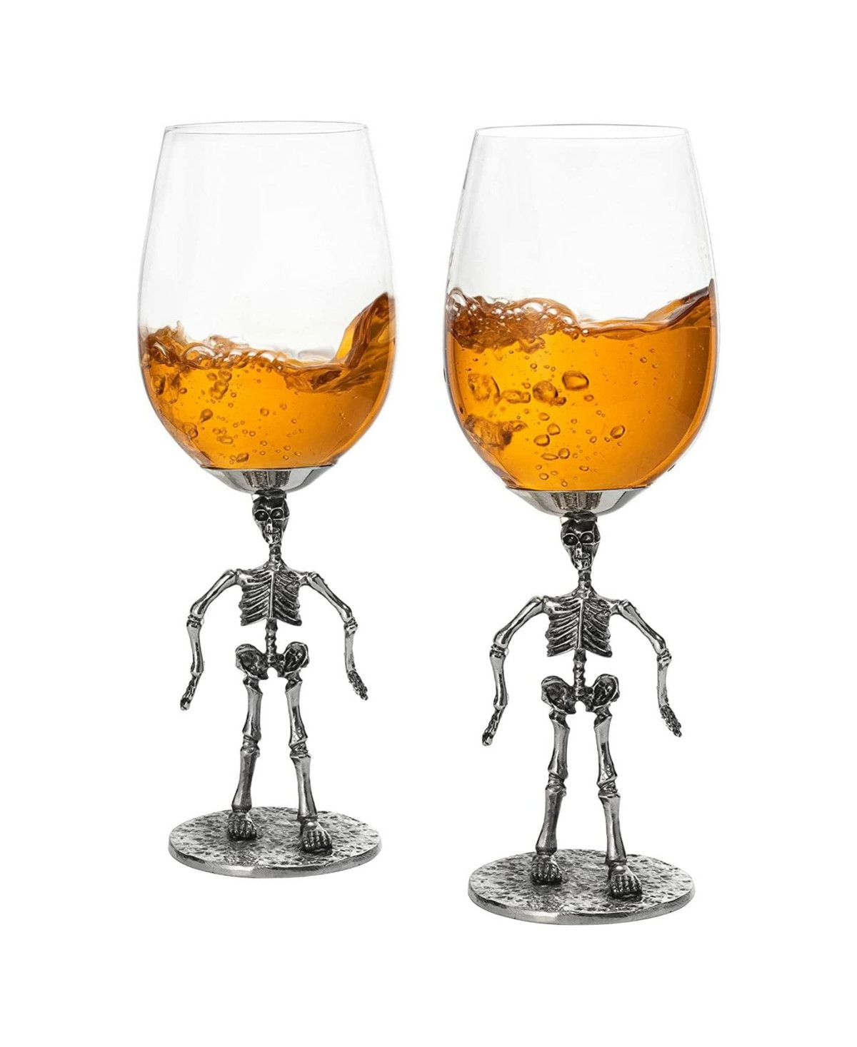 The Wine Savant Skeleton Stemmed Wine Glasses, Set of 2 - Clear | Macy's