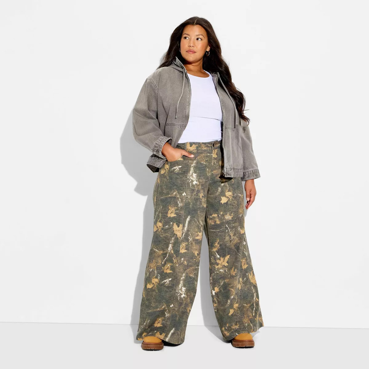 Women's Wide Leg Utility Pants - Wild Fable™ Camo XXL | Target
