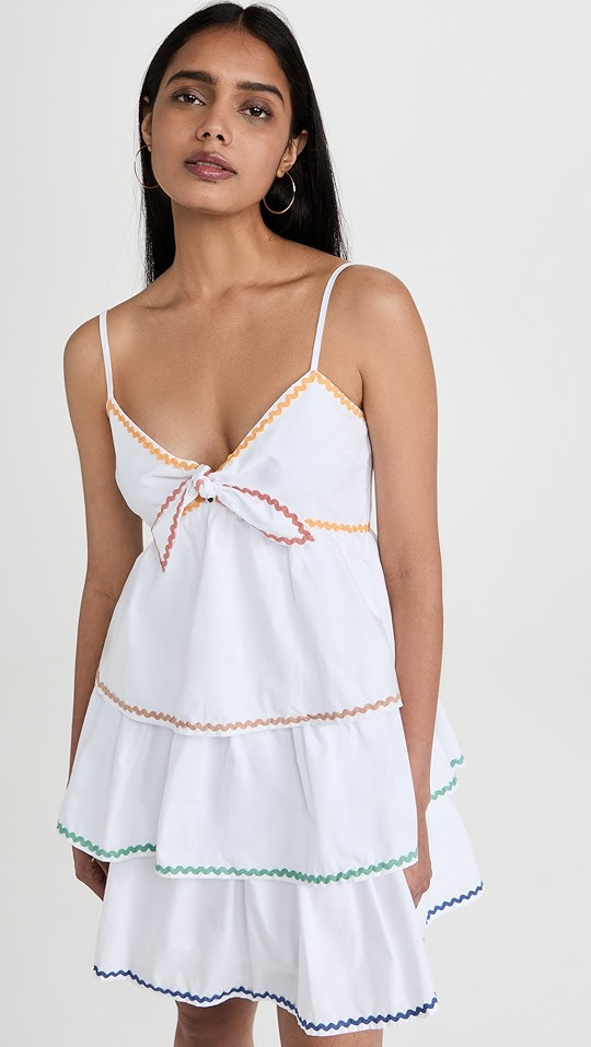 English Factory Colorblock Wave Trim 3 Tiered Dress | SHOPBOP | Shopbop