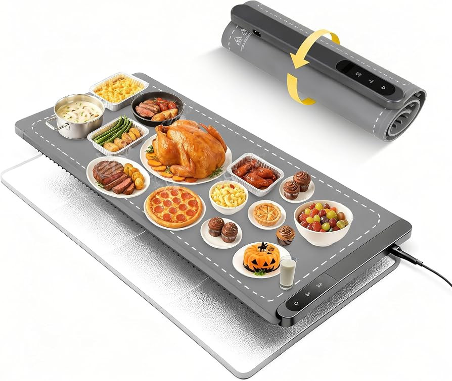 Food Warming Mat, Extra Large 43"x16", 560W Food Warmer for Parties, Grey | Amazon (US)