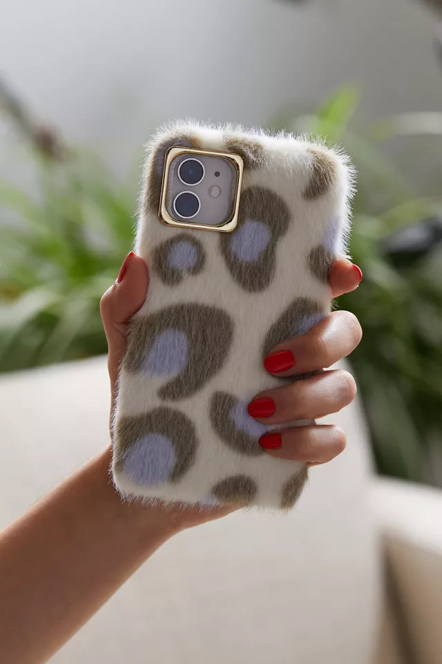 UO Fluffy Leopard Print iPhone Case | Urban Outfitters (US and RoW)