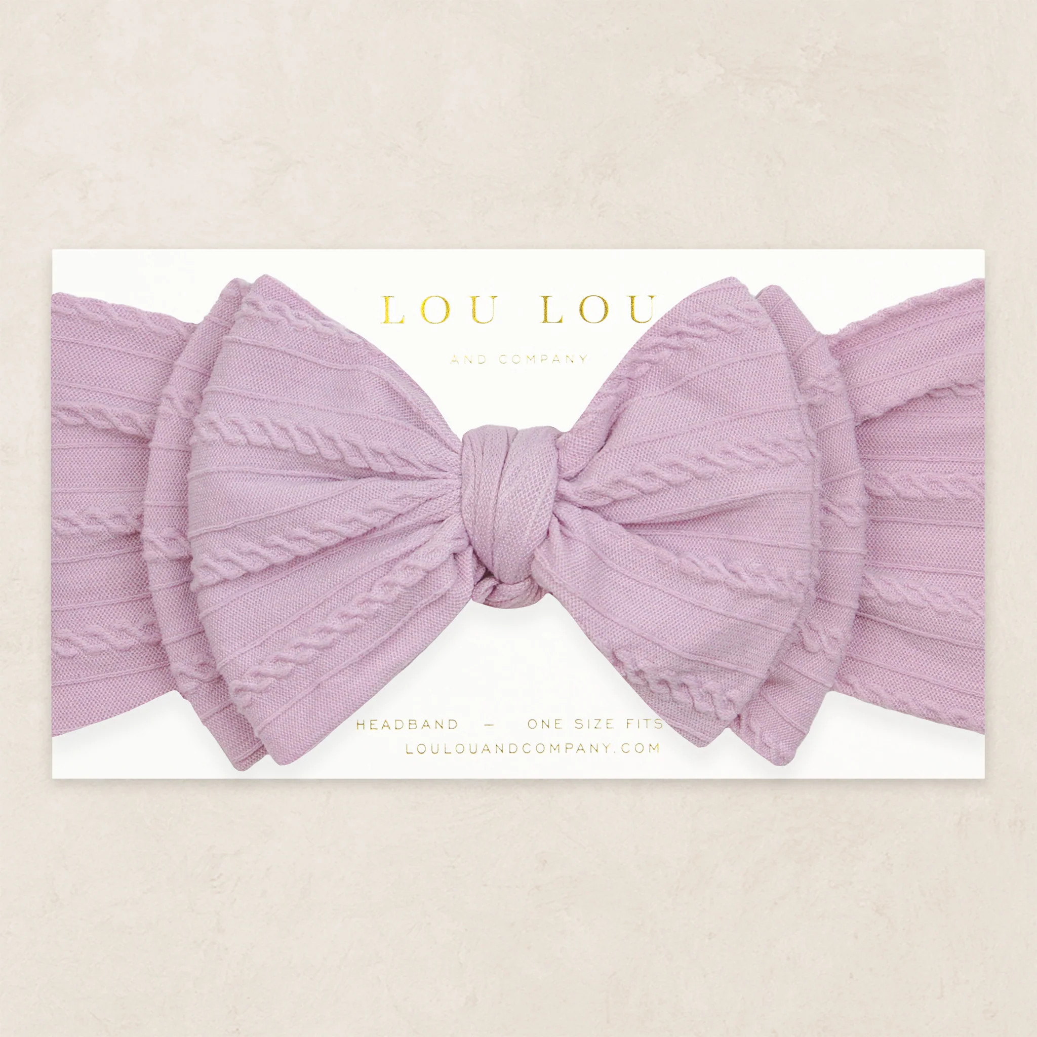 Cable Knit Headband - Lilac | Lou Lou & Company