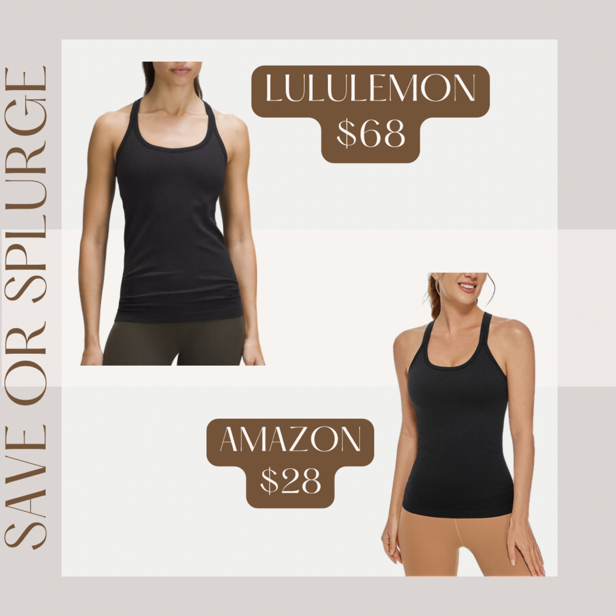 It’s Sunday so that means Save or Splurge time!! This is the perfect LuLu inspired workout tank! 

#LTKstyletip #LTKGiftGuide #LTKfitness