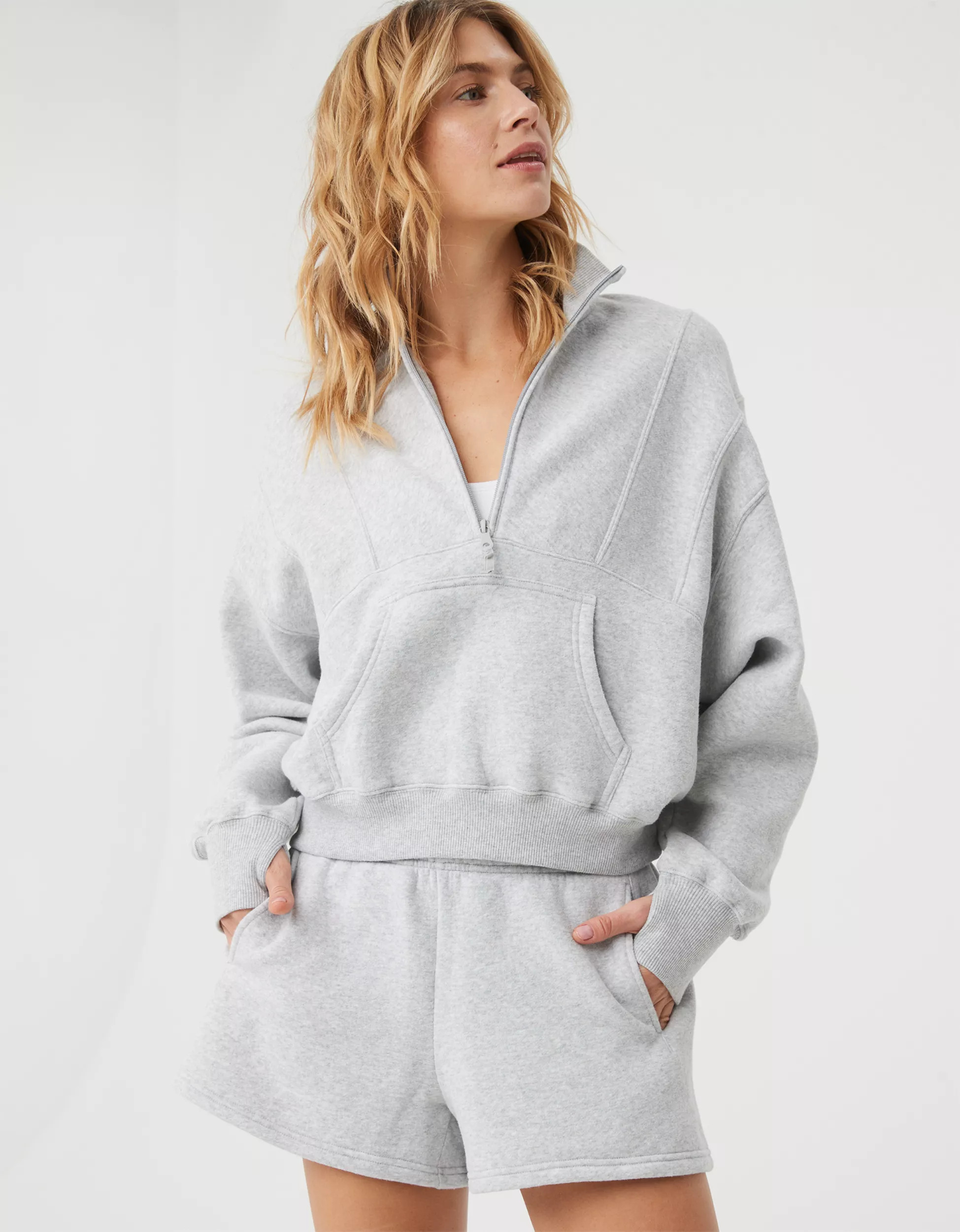 OFFLINE By Aerie Cloud Fleece Quarter Zip Sweatshirt | American Eagle Outfitters (US & CA)