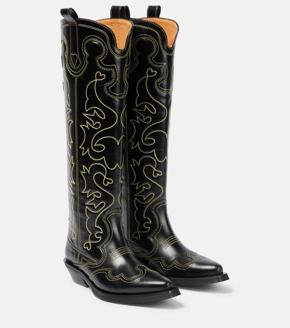 Embroidered leather cowboy boots | Mytheresa (INTL)