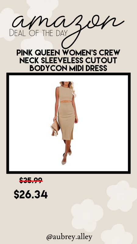 Amazon deal of the day! Bodycon midi dress with cutout

#LTKunder50 #LTKstyletip #LTKsalealert