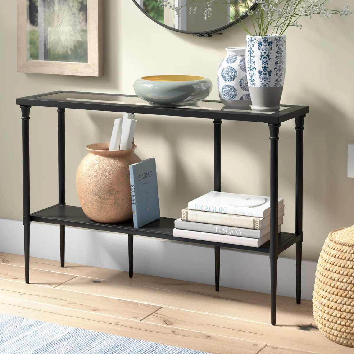 Dafna 45'' Glass Top Console Table | Wayfair North America