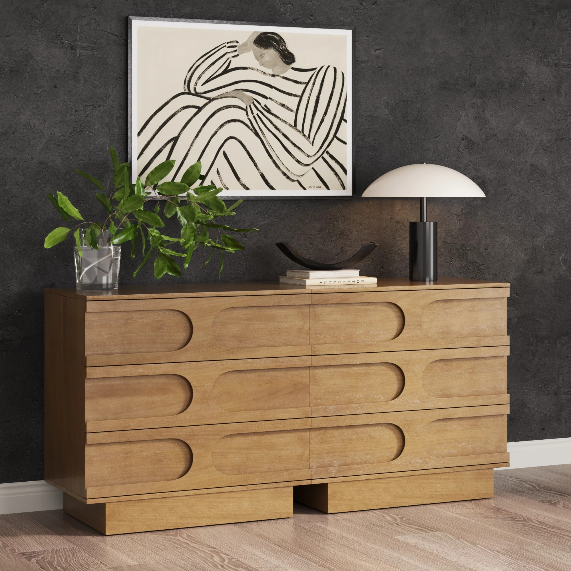 Mid-Century 3-Drawer Dresser Light Brown (Set of 2) | Nathan James