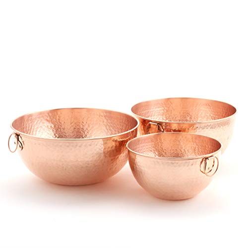Old Dutch 964SH Solid Copper Stone Hammered Bowls-3 Piece Set Mixing/Beating, one size | Amazon (US)