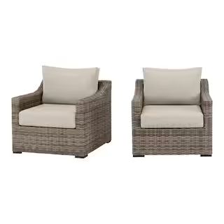 Home Decorators Collection Kingsbrook Commercial Aluminum Wicker Outdoor Lounge Chair with Remova... | The Home Depot