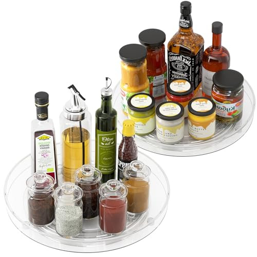 Slow Slog 2pcs Lazy Susan Organizer, 11in Rotating Lazy Susan, Lazy Susan Turntable Organizer, Cabinet Turntable Organizer for Fridge, Kitchen, Bathroom, Vanity Countertop | Amazon (US)