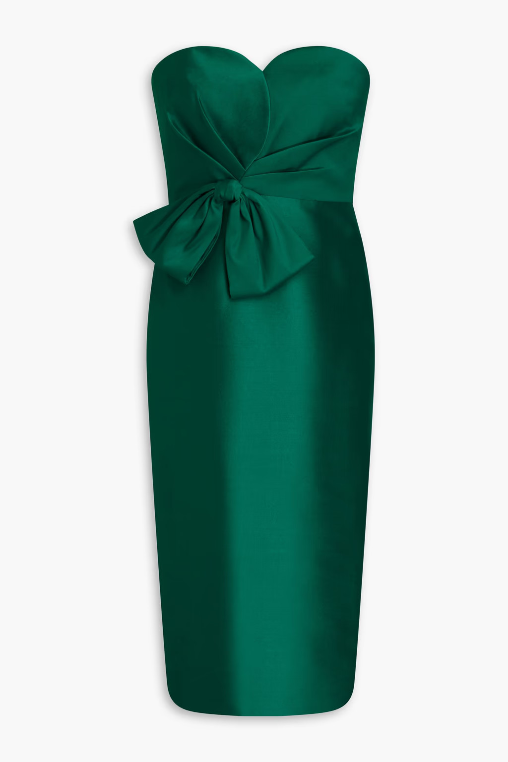 Strapless bow-detailed twill dress | The Outnet (US and CA)