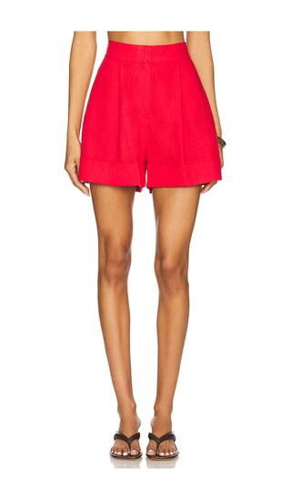 Double Pleated Short in Red | Revolve Clothing (Global)