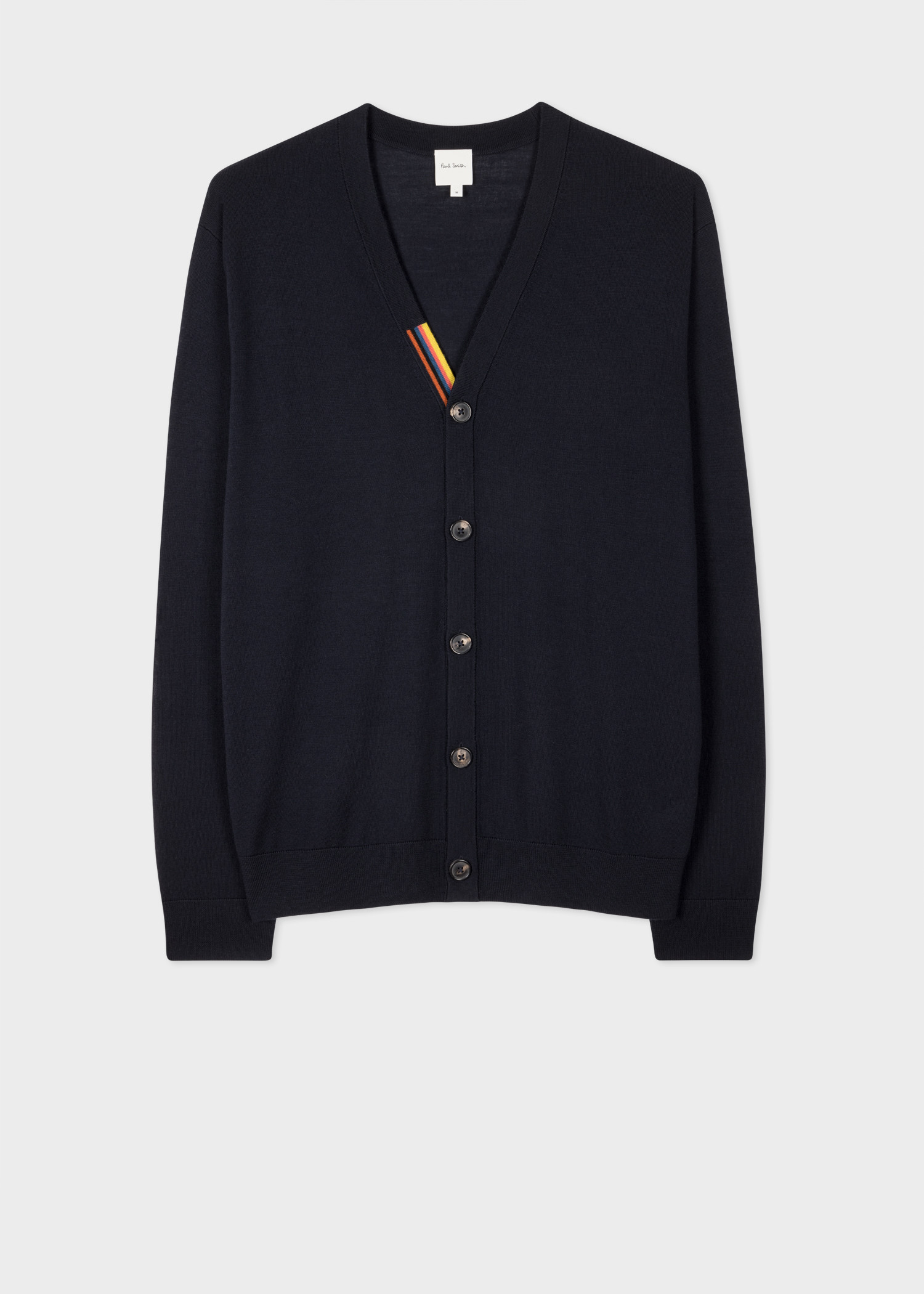Navy Washable Merino Wool 'Artist Stripe' Cardigan | Paul Smith (Global)