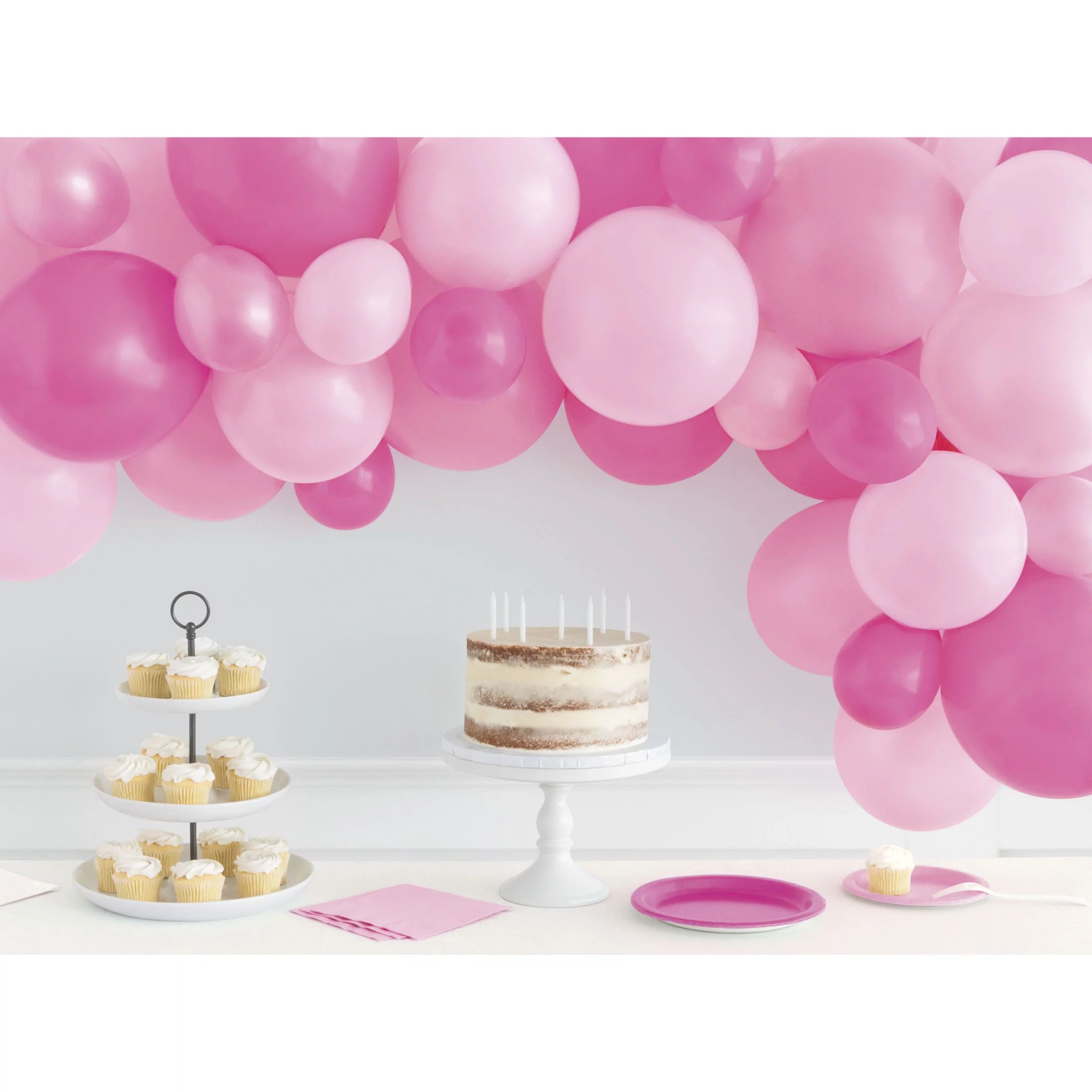 Way to Celebrate! Latex Balloon Arch Kit, Cheerful Pink, 40pcs | Walmart (US)