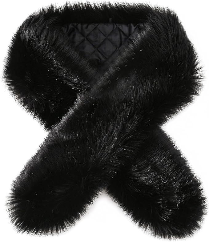 Gionforsy Faux Fur Shawl and Wrap for Women Winter Wedding Faux Fur Scarf for Bridal Bridesmaids | Amazon (US)